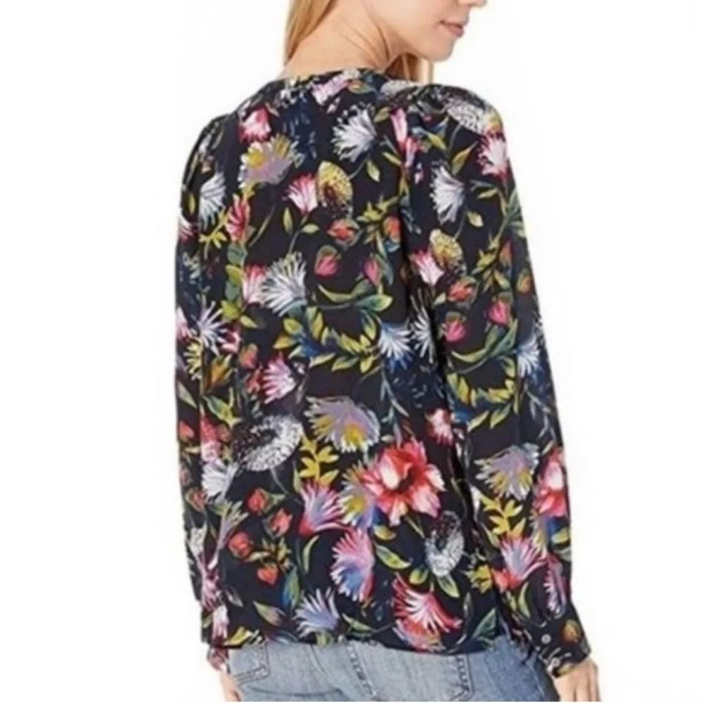 J. Crew Multicolor Floral Blouse XS 100%silk